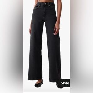 GAP Black High Rise Stride Wide-Leg Jeans in 29/8 L